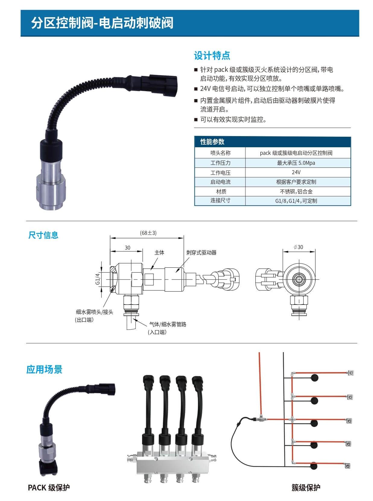 分區(qū)控制閥套件電啟動刺破閥